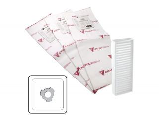 Sac électrostatique robuste - 3 dents - Paquet de 3 sacs et 1 filtre à poussière de carbone inclus - 5 gal (22 l)